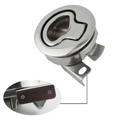 2Pcs Stainless Steel Non-Locking Boat Hatch Latch Pull Flush Round Marine Latche Fit for RV Hatch Door Cabinet in Kuwait