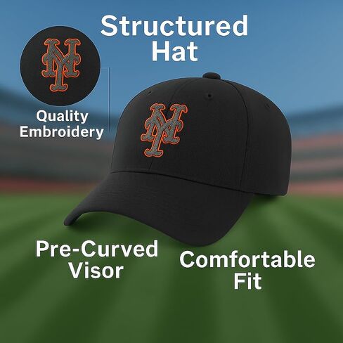 NY Mets Mets Black MVP HAT Classic Team Team مرخص رسميًا in Saudi Arabia