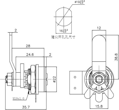 16mm Double Bit JK372 Internal Stainless Steel Recessed Cam Lock 1Pcs in Saudi Arabia