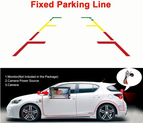 Vlicevrn HD Fisheye Vehicle Car Rear View Camera Dynamic Trajectory Tracks Line Night Vision Backup Parking Camera for Honda Accord / Honda Civic VII VIII MK7 MK8 MK9 / Honda City 4D in Kuwait