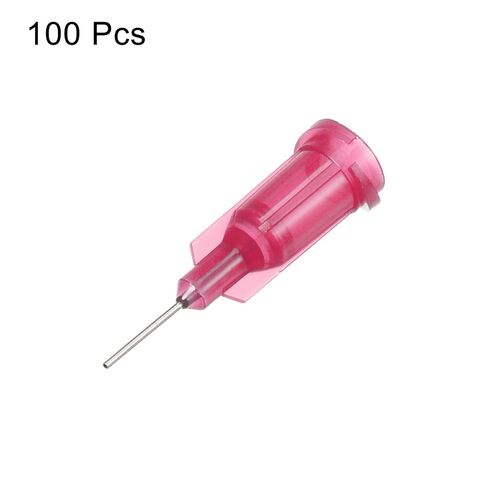 Uxcell Industrial Blunt Tip Needle 25g 1/4 بوصة طول مع موصل واجهة المسمار قفل Luer ، وتوصل الإبرة لدافع الغراء السائل ، 100 قطعة (أحمر) in Kuwait