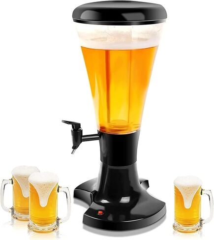 Beer Drinks Dispenser Beer Dispenser 3-Liter Beer Tower Beverage Dispenser with Detachable LED Lights, Party Ice Tube, Home Bar, Home Party Beverage Dispenser Home Bar Cask Ale Dispenser in Saudi Arabia