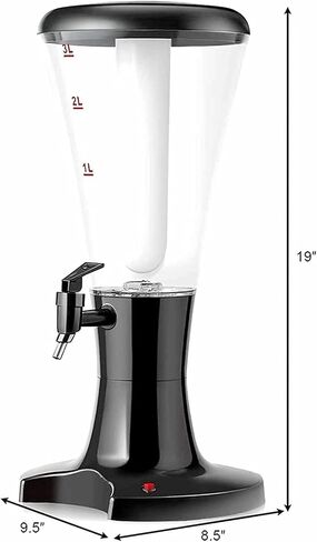 Beer Drinks Dispenser Beer Dispenser 3-Liter Beer Tower Beverage Dispenser with Detachable LED Lights, Party Ice Tube, Home Bar, Home Party Beverage Dispenser Home Bar Cask Ale Dispenser in Saudi Arabia