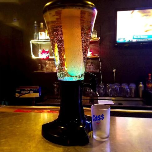 Beer Drinks Dispenser Beer Dispenser 3-Liter Beer Tower Beverage Dispenser with Detachable LED Lights, Party Ice Tube, Home Bar, Home Party Beverage Dispenser Home Bar Cask Ale Dispenser in Saudi Arabia