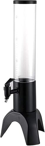 Beer Drinks Dispenser Beverage Dispenser, Beer Dispenser, 1.5L Transparent Beverage Tower Dispenser, with Colored Lights and Detachable Ice Tube Home Bar Cask Ale Dispenser(Black) in Saudi Arabia