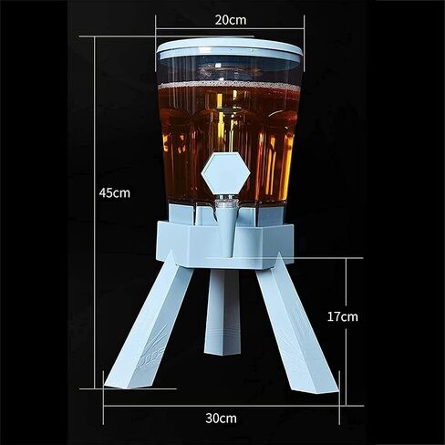 Beer Drinks Dispenser Beer Dispenser, Beverage Dispenser, 3L Transparent Beverage Tower Dispenser, with Detachable Ice Tube and LED Colored Light Home Bar Cask Ale Dispenser in Saudi Arabia