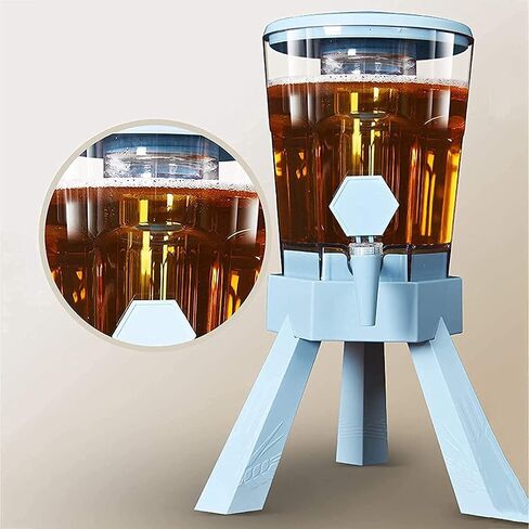 Beer Drinks Dispenser Beer Dispenser, Beverage Dispenser, 3L Transparent Beverage Tower Dispenser, with Detachable Ice Tube and LED Colored Light Home Bar Cask Ale Dispenser in Saudi Arabia