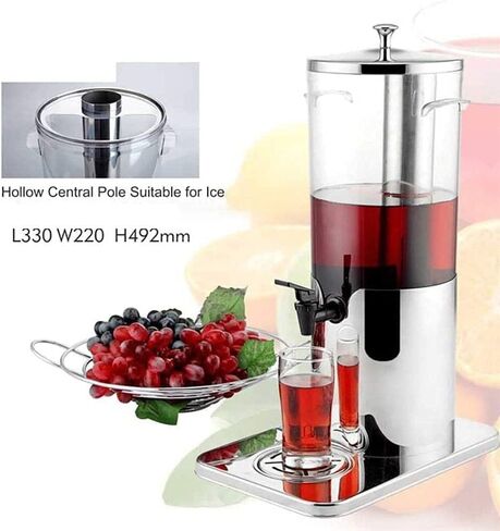 TIST Beer Drinks Dispenser Beverage Dispenser, Beer Dispenser, Transparent Bucket Beverage Dispenser, 5L Beer Dispenser (Color: Silver, Size: 5L) Home Bar Cask Ale Dispenser in Saudi Arabia