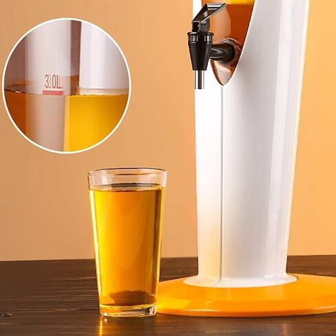 موزع البيرة Dispenser Beer Dispenser ، 3L Dispenser Tower Beverage Tower ، موزع الحفلات ، مع مصابيح ملونة وموزع أنبوب الجليد القابل للفصل Cask Ale (Blue) in Saudi Arabia