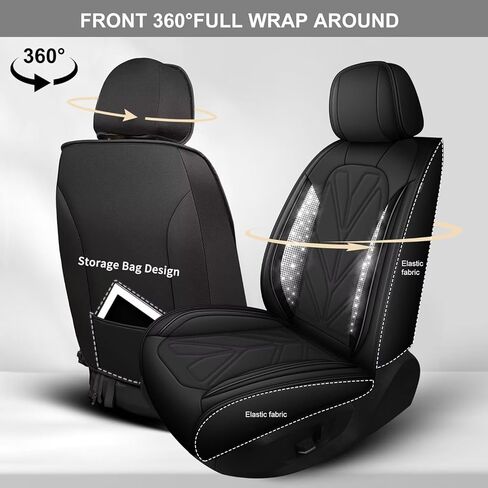 أغطية مقعد السيارة تناسب Mitsubishi Outlander Sport 2011-2023 2024 2025 غطاء مقعد كامل المقعد من الجلد المقاوم للماء ، واقي وسادة السيارات وسادة الهواء المتوافقة (5 مقاعد ، خط أسود) in Saudi Arabia