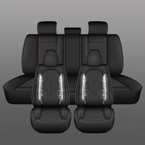 أغطية مقعد السيارة تناسب Mitsubishi Outlander Sport 2011-2023 2024 2025 غطاء مقعد كامل المقعد من الجلد المقاوم للماء ، واقي وسادة السيارات وسادة الهواء المتوافقة (5 مقاعد ، خط أسود) in Saudi Arabia