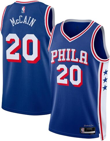 Jared McCain Philadelphia 76ers NBA Kids Youth 8-20 Blue Icon Edition Swingman Jersey in Saudi Arabia