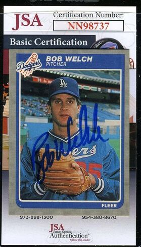 Bob Welch JSA Coa Autograph 1985 Fleer Hand Signed - Baseball Slabbed Autographed Cards in Saudi Arabia