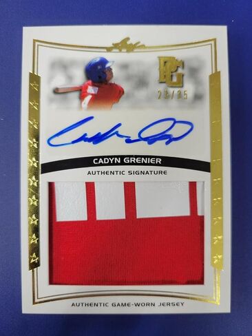 Cadyn Grenier 2014 LEAF PERFECT GAME ROOKIE PATCH AUTO RPA #D 23/25 ORIOLES! - بطاقات البيسبول الموقعة MLB in Saudi Arabia
