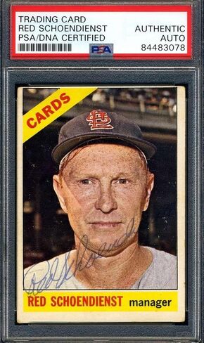 SCHOENDIENST PSA DNA COA توقيع 1966 TOPPS ATOGRAGH in Saudi Arabia