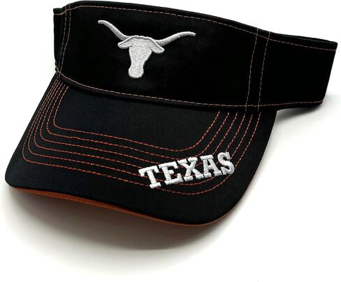 Officially Licensed Texas University Classic Edition Visor Hat Adjustable Team Logo Embroidered Solid Cap (Black) in Saudi Arabia