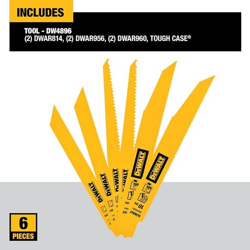 DEWALT Reciprocating Saw Blades, Bi-Metal, 6-Piece Set (DW4896) in Saudi Arabia