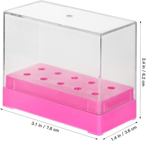 Valiclud Nail Drill Bit Bout Box 2PCS Acrylic Display Case for Nail Art Drill Bits منظم مقاوم للماء للاستخدام المهني والمنزل يشمل غطاء قابل للفصل in Kuwait