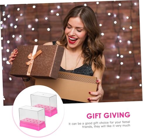 Valiclud Nail Drill Bit Bout Box 2PCS Acrylic Display Case for Nail Art Drill Bits منظم مقاوم للماء للاستخدام المهني والمنزل يشمل غطاء قابل للفصل in Kuwait