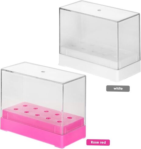 Valiclud Nail Drill Bit Bout Box 2PCS Acrylic Display Case for Nail Art Drill Bits منظم مقاوم للماء للاستخدام المهني والمنزل يشمل غطاء قابل للفصل in Kuwait