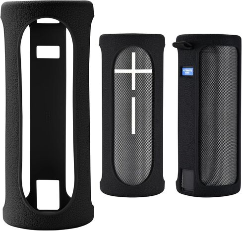 Protection Case for Ultimate Ears Boom 4, Silicone Case Cover for Ultimate Ears Boom 4 with Carabiner (Black) in Saudi Arabia