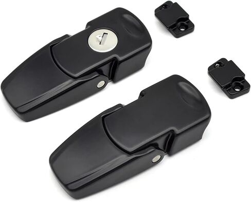 XK723 Cabinet Black Coated Metal Hasp Latch DK604 Security Toggle Lock with Two Keys 1Pcs(XK723-V7-2B) in Saudi Arabia