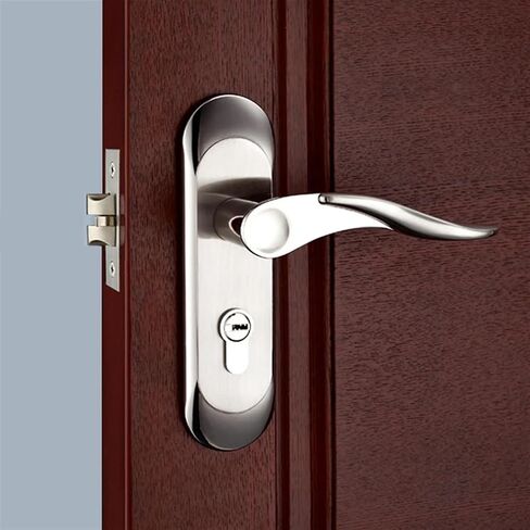 Interior Door Lock with Keys Security Lock for Bedroom Aluminum Alloy Door Handle Lock Toilet Door Lock Door Hardware 1Pcs(Silver_50MM) in Saudi Arabia