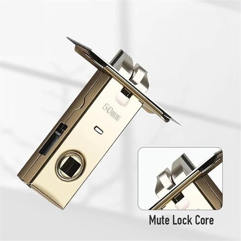 Interior Door Lock with Keys Security Lock for Bedroom Aluminum Alloy Door Handle Lock Toilet Door Lock Door Hardware 1Pcs(Silver_50MM) in Saudi Arabia