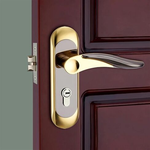 Interior Door Lock with Keys Security Lock for Bedroom Aluminum Alloy Door Handle Lock Toilet Door Lock Door Hardware 1Pcs(Silver_50MM) in Saudi Arabia