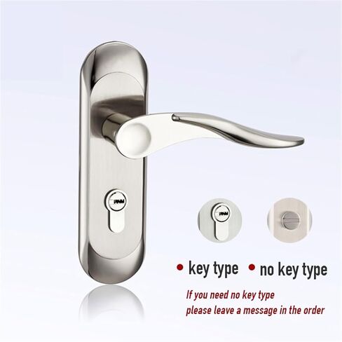 Interior Door Lock with Keys Security Lock for Bedroom Aluminum Alloy Door Handle Lock Toilet Door Lock Door Hardware 1Pcs(Silver_50MM) in Saudi Arabia