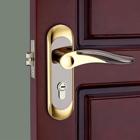 Interior Door Lock with Keys Security Lock for Bedroom Aluminum Alloy Door Handle Lock Toilet Door Lock Door Hardware 1Pcs(Silver_50MM) in Saudi Arabia