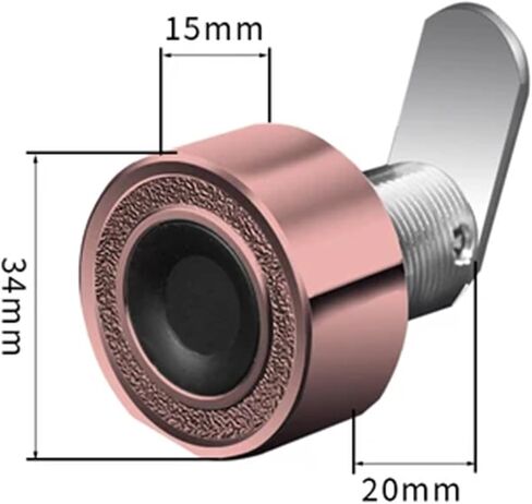 Keyless Mini Fingerprint Cabinet Drawer Strongbox Mailbox Lock File Cabinet Tool Cabinet Fingerprint Recognition Lock 1Pcs(H 22MM Red Bronze) in Saudi Arabia