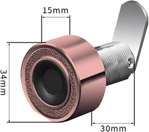 Keyless Mini Fingerprint Cabinet Drawer Strongbox Mailbox Lock File Cabinet Tool Cabinet Fingerprint Recognition Lock 1Pcs(H 22MM Red Bronze) in Saudi Arabia