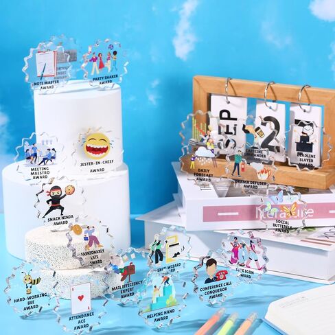 chunful 24 PCS مضحكة الموظف جوائز الهدايا الجزء الأكبر القليل من الاكريليك مكافأة الزملاء الميداليات التحفيزية هدايا الكأس للموظفين موظفي الموظفين معلم ممرضة فريق مكتب ممرضة in Saudi Arabia