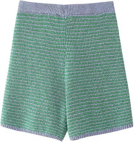 VCM Sweater Set Polo Shirts Short Sleeve Polo Sweater V Neck Knitted Tops High Waisted Lounge Shorts Vacation Outfits in Kuwait