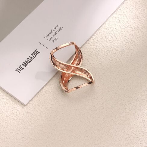 Rhinestone Infinity Silk Scarf Ring Brooch for Women Fashion Crystal X Chain Shawl Scarves Buckle Clip Brooches Dainty Dress Accessories Wedding Birthday Jewelry Gift in Saudi Arabia