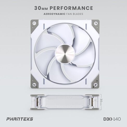 Phanteks D30-140 DRGB PWM Fan 3Pack, Reverse Airflow Model, Premium D-RGB Performance Fans, Halos Lighting Effect, ARGB/DRGB Lighting, Daisy-Chain Fan Linking System, 3Pack (Black) in Saudi Arabia