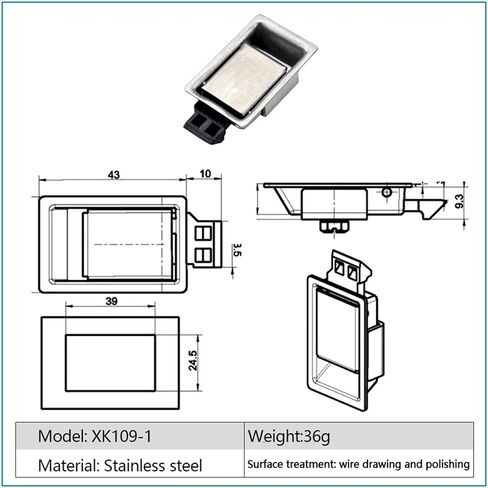 XK108 RV Mini Stainless Steel Cabinet Door Impact Close Handle Panel Lock 1Pcs(XK108) in Saudi Arabia