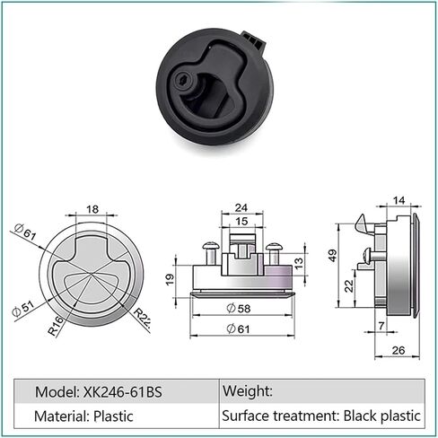 XK246-81 Unlock Plastic Black Red Blue White Circular Pull Ring Lock 1Pcs(XK246-61B) in Saudi Arabia