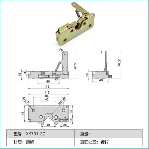 XK701-2 Carbon Steel لوحة جلفن RV Camping Cover Cover Cover Latch Quick Rotary Latch 1PCS (XK701-2Z) in Saudi Arabia