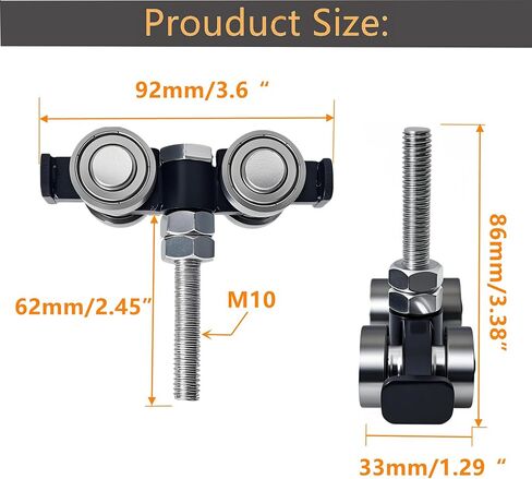 مجموعة العربة ، بكرات العربة الصامتة من 4 عجلة للاستخدام مع 1-5/8 "عريض وجميع 1-5/8" أو قناة unistrut unistrut أطول ， أسود (حزمة 2) in Saudi Arabia