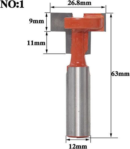 T-slot t-track slotting بت 12 مم شانك 1PCs (الحجم: رقم 1) in Saudi Arabia