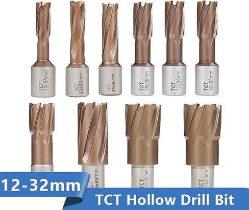 Hollow Drill Bit Coating Weldon Shank Carbide Annular Cutter Hole Saw Cutter Metal Hole Drill Bit 1Pcs(22x35mm) in Saudi Arabia