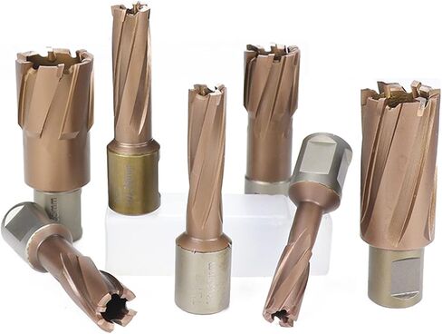 Hollow Drill Bit Coating Weldon Shank Carbide Annular Cutter Hole Saw Cutter Metal Hole Drill Bit 1Pcs(22x35mm) in Saudi Arabia