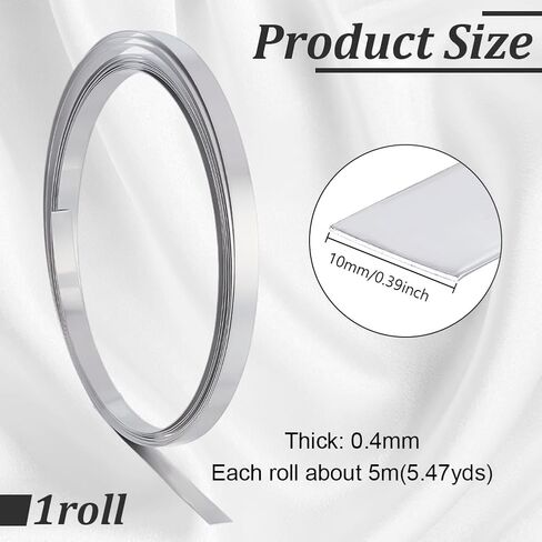 NBEADS 1 Roll 16.4 Feet Aluminum Strip, 1.97inches Pure Aluminum Flashing Roll Metal Strip Multipurpose Metal Foil for DIY Craft Jewelry Making, 0.4mm Thick in Saudi Arabia