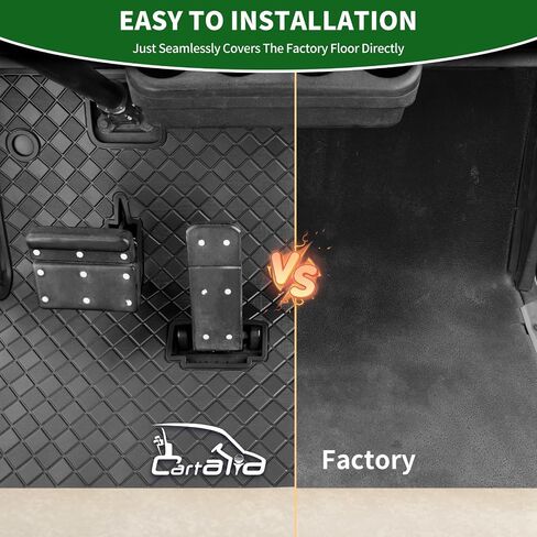 Golf Cart Floor Liner Mat 8 مم من المطاط السميك تغطية كاملة ملائمة لـ Ezgo Txt (1994-2025) ، Express S4 (2012-2020) ، Cushman Workhorse ، EX1 (2020) ، Valor ، Navitas ، بعض عربات النجوم بديلة in Kuwait