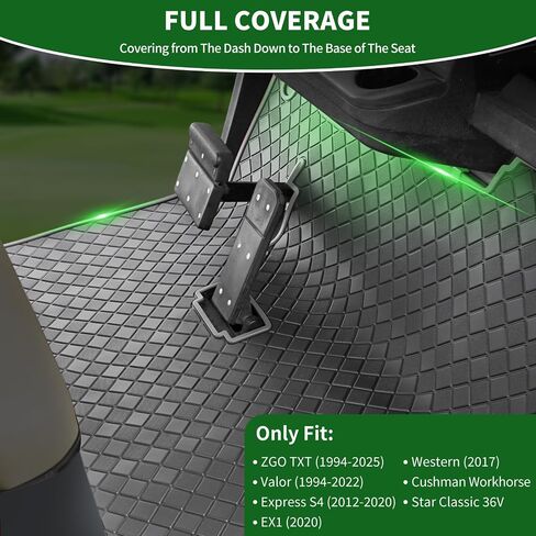 Golf Cart Floor Liner Mat 8mm Thick Rubber Full Coverage Fit for EZGO TXT (1994-2025), Express S4 (2012-2020), Cushman Workhorse, EX1 (2020), Valor, Navitas, Some Star Carts Mats Replacement in Saudi Arabia