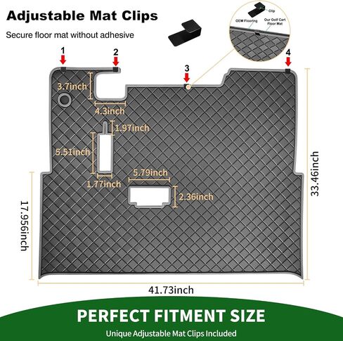 Golf Cart Floor Liner Mat 8mm Thick Rubber Full Coverage Fit for EZGO TXT (1994-2025), Express S4 (2012-2020), Cushman Workhorse, EX1 (2020), Valor, Navitas, Some Star Carts Mats Replacement in Saudi Arabia