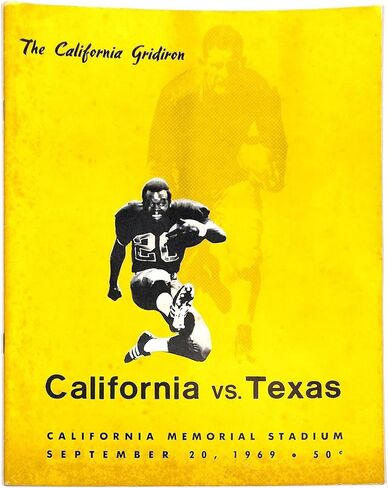 1969 Texas Longhorns vs California Bears Football برنامج ممتاز - برامج الكلية in Saudi Arabia