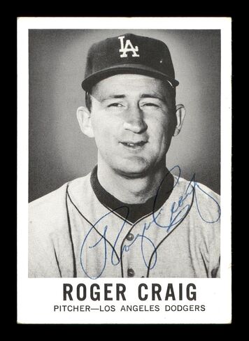 Roger Craig Motographed 1960 Leaf Card #8 Los Angeles Dodgers SKU #198806 - MLB Motoprooged Cards in Kuwait